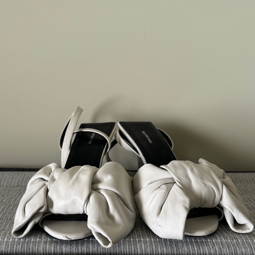 Balenciaga White Bow Heels
